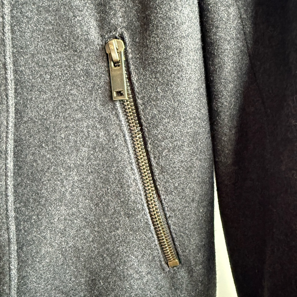 J. Crew Charcoal Wool Double-Breasted Pea Coat Bomber Jacket - Picture 4 of 8